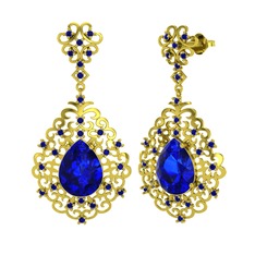 Dalila Küpe - Lab safir 18 ayar altın küpe #r31x3u