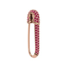 Çengelli İğne Küpe - Rodolit garnet 14 ayar rose altın küpe #asezx0