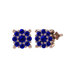 Lab safir 14 ayar rose altın küpe