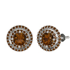 Lyra Küpe - Dumanlı kuvars 925 ayar gümüş küpe #11pkdyj