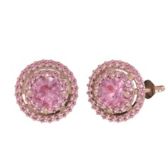 Lyra Küpe - Pembe kuvars 8 ayar rose altın küpe #1bsdfei