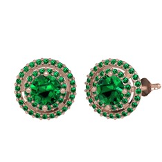 Lyra Küpe - Yeşil kuvars 8 ayar rose altın küpe #1tdpdcu