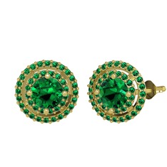 Lyra Küpe - Yeşil kuvars 18 ayar altın küpe #1tpf553