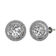 Lyra Küpe - Swarovski ve pırlanta 8 ayar beyaz altın küpe (0.702 karat) #1tu0k18