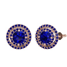 Lyra Küpe - Lab safir 18 ayar rose altın küpe #2e7qzs