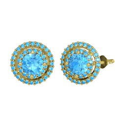 Lyra Küpe - Akuamarin 18 ayar altın küpe #adazif