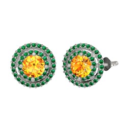 Lyra Küpe - Sitrin ve yeşil kuvars 925 ayar gümüş küpe #eukla1