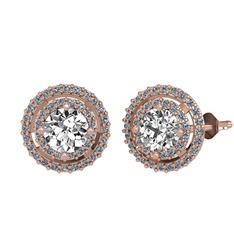 Lyra Küpe - Beyaz zirkon ve pırlanta 925 ayar rose altın kaplama gümüş küpe (0.702 karat) #jndpdo