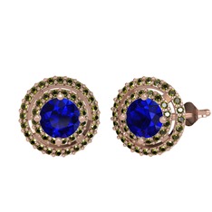 Lyra Küpe - Lab safir ve peridot 14 ayar rose altın küpe #yqbjku