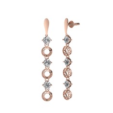 Leilani Küpe - Swarovski ve beyaz zirkon 18 ayar rose altın küpe #14chbg0
