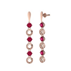 Leilani Küpe - Rodolit garnet 14 ayar rose altın küpe #1btapwg