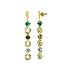 Leilani Küpe - Yeşil kuvars, peridot ve swarovski 14 ayar altın küpe #1iayuh5