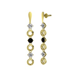 Leilani Küpe - Swarovski ve siyah zirkon 18 ayar altın küpe #1sgl7q3