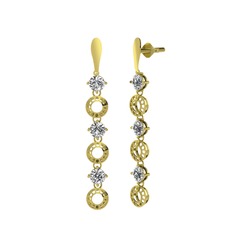Leilani Küpe - Beyaz zirkon ve swarovski 18 ayar altın küpe #9k4zxh