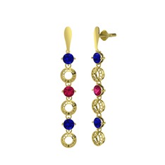 Leilani Küpe - Lab safir ve rodolit garnet 925 ayar altın kaplama gümüş küpe #abs9fy