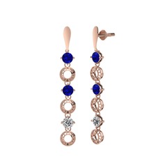 Leilani Küpe - Lab safir ve swarovski 8 ayar rose altın küpe #nf9u5q