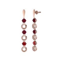 Leilani Küpe - Kök yakut ve garnet 18 ayar rose altın küpe #qh2icu