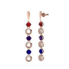Leilani Küpe - Garnet, ametist ve lab safir 18 ayar rose altın küpe #sddbaz