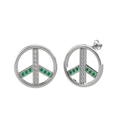 Barış Küpe - Swarovski ve yeşil kuvars 925 ayar gümüş küpe #1phb2hh