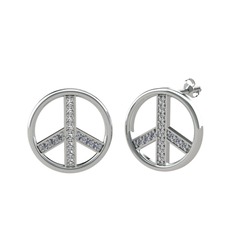 Barış Küpe - Swarovski ve pırlanta 925 ayar gümüş küpe (0.108 karat) #1u226se