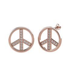 Beyaz zirkon ve swarovski 925 ayar rose altın kaplama gümüş küpe