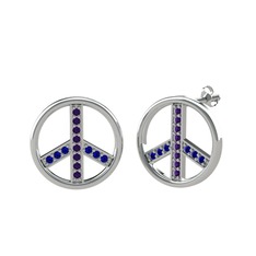 Barış Küpe - Ametist ve lab safir 925 ayar gümüş küpe #o2hyjf