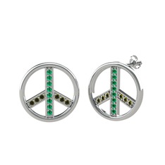Barış Küpe - Yeşil kuvars ve peridot 925 ayar gümüş küpe #tzz1fv