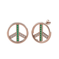 Barış Küpe - Yeşil kuvars ve swarovski 18 ayar rose altın küpe #zdwo5k