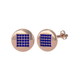 Lab safir 925 ayar rose altın kaplama gümüş küpe