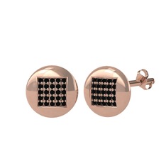 Siyah zirkon 18 ayar rose altın küpe