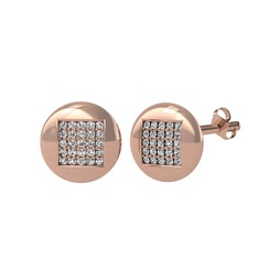 Lida Kare Küpe - Swarovski 14 ayar rose altın küpe #zbymou