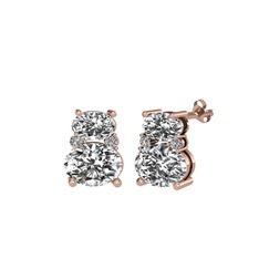 Swarovski ve beyaz zirkon 925 ayar rose altın kaplama gümüş küpe