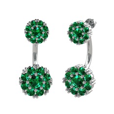 Fiona Prenses Küpe - Yeşil kuvars 925 ayar gümüş küpe #ez7ub2