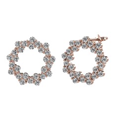 Swarovski 8 ayar rose altın küpe
