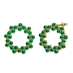 Lily Küpe - Yeşil kuvars 925 ayar altın kaplama gümüş küpe #1jqgi97