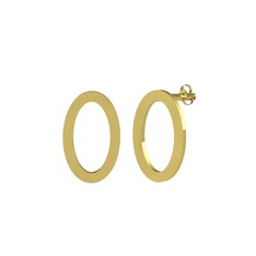 Tora Oval Küpe - 925 ayar altın kaplama gümüş küpe #17d9sl