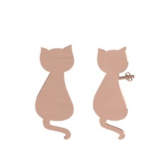 Tarçın Kedi Küpe - 14 ayar rose altın küpe #1r576ln