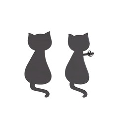 Tarçın Kedi Küpe - 925 ayar siyah rodyum kaplama gümüş küpe #1vhpo3l