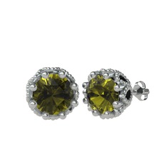 Peridot 925 ayar gümüş küpe