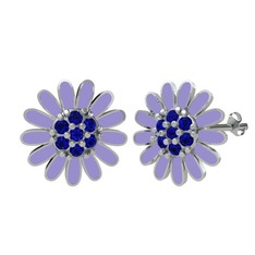 Papatya Küpe - Lab safir 925 ayar gümüş küpe (Menekşe mineli) #1ms7ye2