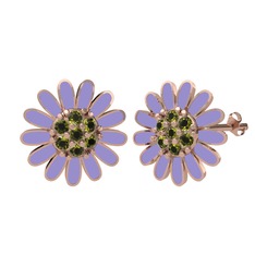Peridot 925 ayar rose altın kaplama gümüş küpe (Menekşe mineli)