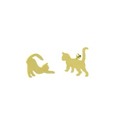 Yuki & Izzy Kedi Küpe - 14 ayar altın küpe #1st135f