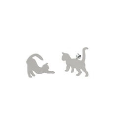 Yuki & Izzy Kedi Küpe - 18 ayar beyaz altın küpe #1ub6fje
