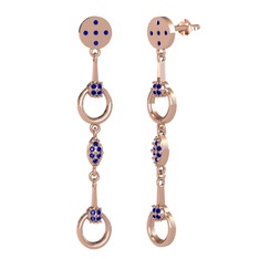 Lab safir 8 ayar rose altın küpe
