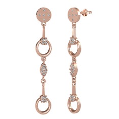 Sarkaç Küpe - Swarovski 18 ayar rose altın küpe #1ch047o