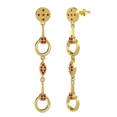 Garnet 14 ayar altın küpe