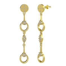 Sarkaç Küpe - Beyaz zirkon 925 ayar altın kaplama gümüş küpe #rwc389