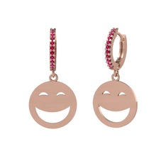 Rodolit garnet 925 ayar rose altın kaplama gümüş küpe