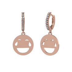 Lol Küpe - Swarovski 18 ayar rose altın küpe #1ie8qg6