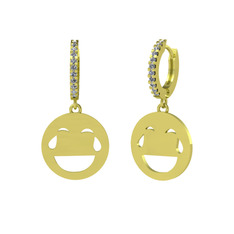 Lol Küpe - Pırlanta 14 ayar altın küpe (0.198 karat) #f47bqq